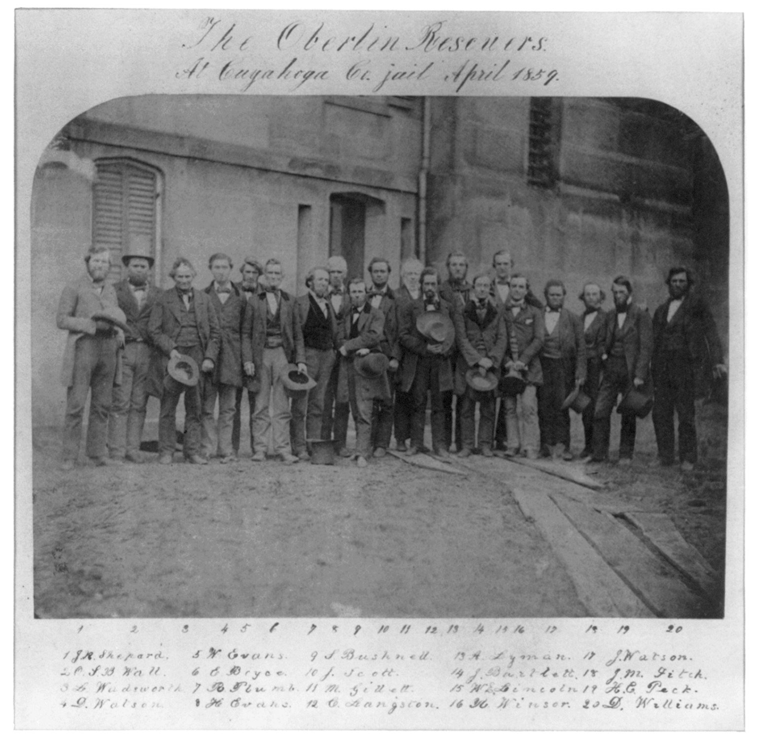 The Oberlin rescuers at the Cuyahoga County jail, April 1859
